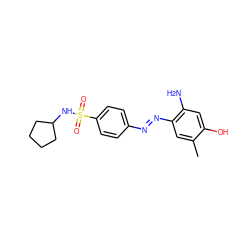 Cc1cc(/N=N/c2ccc(S(=O)(=O)NC3CCCC3)cc2)c(N)cc1O ZINC001772572780