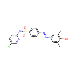 Cc1cc(/N=N/c2ccc(S(=O)(=O)Nc3ccc(Cl)cn3)cc2)cc(C)c1O ZINC000103279589