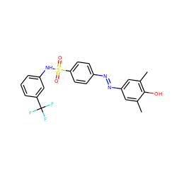 Cc1cc(/N=N/c2ccc(S(=O)(=O)Nc3cccc(C(F)(F)F)c3)cc2)cc(C)c1O ZINC000103283672