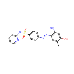 Cc1cc(/N=N/c2ccc(S(=O)(=O)Nc3ccccn3)cc2)c(N)cc1O ZINC000097758762