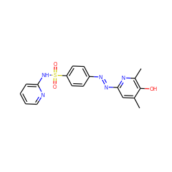 Cc1cc(/N=N/c2ccc(S(=O)(=O)Nc3ccccn3)cc2)nc(C)c1O ZINC000103279577