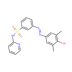 Cc1cc(/N=N/c2cccc(S(=O)(=O)Nc3ccccn3)c2)cc(C)c1O ZINC000103283662