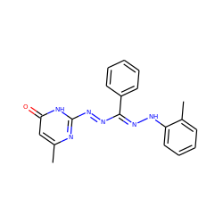 Cc1cc(=O)[nH]c(N=N/C(=N/Nc2ccccc2C)c2ccccc2)n1 ZINC000263592105