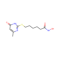 Cc1cc(=O)[nH]c(SCCCCCC(=O)NO)n1 ZINC000028527251