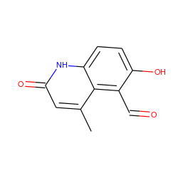 Cc1cc(=O)[nH]c2ccc(O)c(C=O)c12 ZINC000146825105