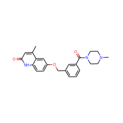 Cc1cc(=O)[nH]c2ccc(OCc3cccc(C(=O)N4CCN(C)CC4)c3)cc12 ZINC000045338243