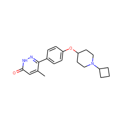 Cc1cc(=O)[nH]nc1-c1ccc(OC2CCN(C3CCC3)CC2)cc1 ZINC000073200252