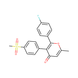 Cc1cc(=O)c(-c2ccc(S(C)(=O)=O)cc2)c(-c2ccc(F)cc2)o1 ZINC000013581173