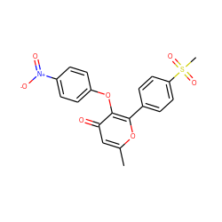 Cc1cc(=O)c(Oc2ccc([N+](=O)[O-])cc2)c(-c2ccc(S(C)(=O)=O)cc2)o1 ZINC000013581205