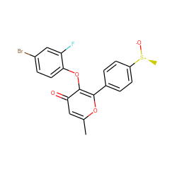 Cc1cc(=O)c(Oc2ccc(Br)cc2F)c(-c2ccc([S@+](C)[O-])cc2)o1 ZINC000013977525