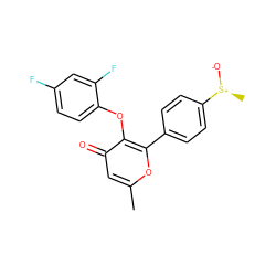 Cc1cc(=O)c(Oc2ccc(F)cc2F)c(-c2ccc([S@+](C)[O-])cc2)o1 ZINC000013977524