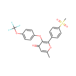 Cc1cc(=O)c(Oc2ccc(OC(F)(F)F)cc2)c(-c2ccc(S(C)(=O)=O)cc2)o1 ZINC000013581203