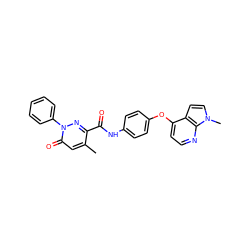 Cc1cc(=O)n(-c2ccccc2)nc1C(=O)Nc1ccc(Oc2ccnc3c2ccn3C)cc1 ZINC001772588042