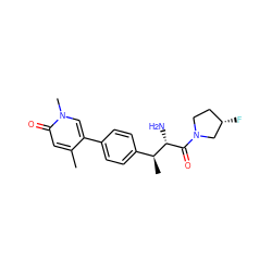 Cc1cc(=O)n(C)cc1-c1ccc([C@H](C)[C@H](N)C(=O)N2CC[C@H](F)C2)cc1 ZINC000014947715