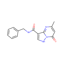 Cc1cc(=O)n2[nH]cc(C(=O)NCc3ccccc3)c2n1 ZINC000102980562