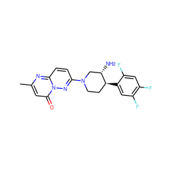 Cc1cc(=O)n2nc(N3CC[C@H](c4cc(F)c(F)cc4F)[C@@H](N)C3)ccc2n1 ZINC000028707362