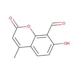 Cc1cc(=O)oc2c(C=O)c(O)ccc12 ZINC000029131676