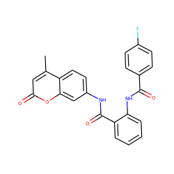 Cc1cc(=O)oc2cc(NC(=O)c3ccccc3NC(=O)c3ccc(F)cc3)ccc12 ZINC001772631352