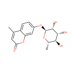 Cc1cc(=O)oc2cc(O[C@@H]3O[C@@H](C)[C@H](O)[C@@H](O)[C@H]3O)ccc12 ZINC000015206219