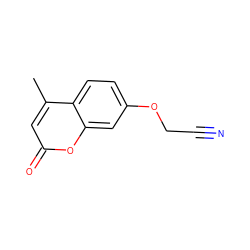 Cc1cc(=O)oc2cc(OCC#N)ccc12 ZINC000001896423