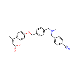 Cc1cc(=O)oc2cc(OCc3ccc(CN(C)Cc4ccc(C#N)cc4)cc3)ccc12 ZINC000473131288