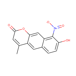 Cc1cc(=O)oc2cc3c([N+](=O)[O-])c(O)ccc3cc12 ZINC000029132833