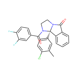 Cc1cc([C@@]23c4ccccc4C(=O)N2CCN3C(=O)c2ccc(F)c(F)c2)ccc1Cl ZINC001772602323