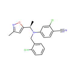 Cc1cc([C@@H](C)N(Cc2ccccc2Cl)c2ccc(C#N)c(Cl)c2)on1 ZINC000043012006