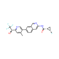 Cc1cc([C@@H](O)C(F)(F)F)ncc1-c1ccc2cc(NC(=O)[C@@H]3C[C@@H]3F)ncc2c1 ZINC000144359557