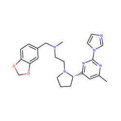 Cc1cc([C@@H]2CCCN2CCN(C)Cc2ccc3c(c2)OCO3)nc(-n2ccnc2)n1 ZINC000034630488