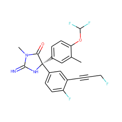 Cc1cc([C@]2(c3ccc(F)c(C#CCF)c3)NC(=N)N(C)C2=O)ccc1OC(F)F ZINC000064526949