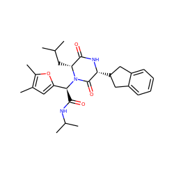 Cc1cc([C@H](C(=O)NC(C)C)N2C(=O)[C@@H](C3Cc4ccccc4C3)NC(=O)[C@H]2CC(C)C)oc1C ZINC000029130620