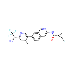 Cc1cc([C@H](N)C(F)(F)F)ncc1-c1ccc2cc(NC(=O)[C@@H]3C[C@@H]3F)ncc2c1 ZINC000144275538