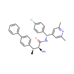 Cc1cc([C@H](NC(=O)[C@@H](N)[C@@H](C)c2ccc(-c3ccccc3)cc2)c2ccc(Cl)cc2)cc(C)n1 ZINC000082158223