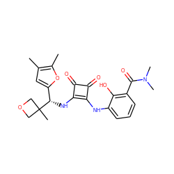 Cc1cc([C@H](Nc2c(Nc3cccc(C(=O)N(C)C)c3O)c(=O)c2=O)C2(C)COC2)oc1C ZINC000207341341