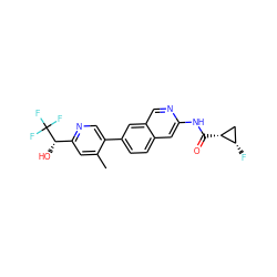 Cc1cc([C@H](O)C(F)(F)F)ncc1-c1ccc2cc(NC(=O)[C@@H]3C[C@@H]3F)ncc2c1 ZINC000144371005