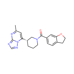 Cc1cc([C@H]2CCCN(C(=O)c3ccc4c(c3)OCC4)C2)n2ncnc2n1 ZINC001772626955