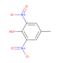 Cc1cc([N+](=O)[O-])c(O)c([N+](=O)[O-])c1 ZINC000001665962