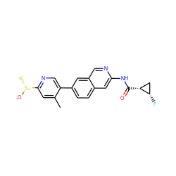 Cc1cc([S@@+](C)[O-])ncc1-c1ccc2cc(NC(=O)[C@@H]3C[C@@H]3F)ncc2c1 ZINC000144331607