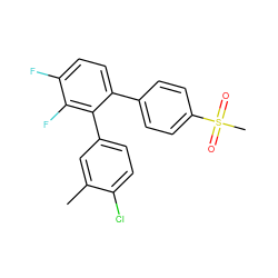 Cc1cc(-c2c(-c3ccc(S(C)(=O)=O)cc3)ccc(F)c2F)ccc1Cl ZINC000028362140