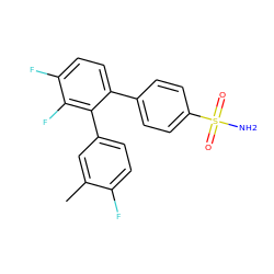 Cc1cc(-c2c(-c3ccc(S(N)(=O)=O)cc3)ccc(F)c2F)ccc1F ZINC000028376676