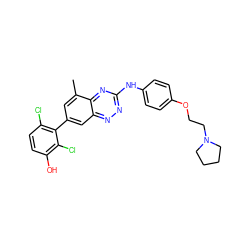 Cc1cc(-c2c(Cl)ccc(O)c2Cl)cc2nnc(Nc3ccc(OCCN4CCCC4)cc3)nc12 ZINC000035937006