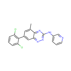 Cc1cc(-c2c(Cl)cccc2Cl)cc2nnc(Nc3cccnc3)nc12 ZINC000096167708