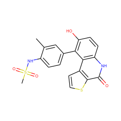 Cc1cc(-c2c(O)ccc3[nH]c(=O)c4sccc4c23)ccc1NS(C)(=O)=O ZINC000204673543