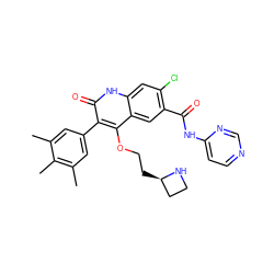 Cc1cc(-c2c(OCC[C@@H]3CCN3)c3cc(C(=O)Nc4ccncn4)c(Cl)cc3[nH]c2=O)cc(C)c1C ZINC000003927639