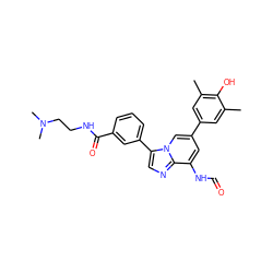 Cc1cc(-c2cc(NC=O)c3ncc(-c4cccc(C(=O)NCCN(C)C)c4)n3c2)cc(C)c1O ZINC000061925788