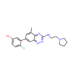 Cc1cc(-c2cc(O)ccc2Cl)cc2nnc(NCCN3CCCC3)nc12 ZINC000096167768