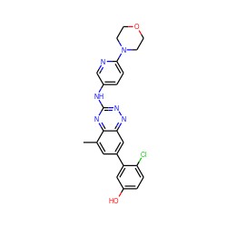 Cc1cc(-c2cc(O)ccc2Cl)cc2nnc(Nc3ccc(N4CCOCC4)nc3)nc12 ZINC000096167790