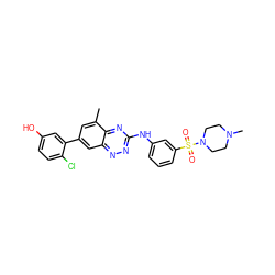 Cc1cc(-c2cc(O)ccc2Cl)cc2nnc(Nc3cccc(S(=O)(=O)N4CCN(C)CC4)c3)nc12 ZINC000035975318