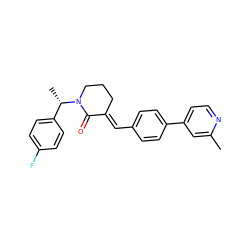 Cc1cc(-c2ccc(/C=C3\CCCN([C@@H](C)c4ccc(F)cc4)C3=O)cc2)ccn1 ZINC000103290232